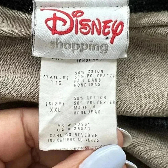 Vintage Grumpy Seven Dwarfs Disney Men's Ringer T-shirt SZ XXL Tan - Picture 6 of 10